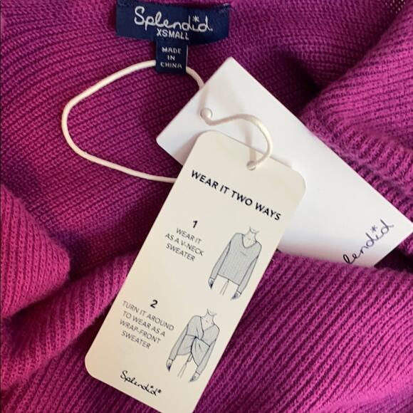 Splendid Fuchsia 2 Way Twist Sweater NWT Size Small - Picture 8 of 8